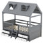 Structure de lit simple en bois, gris-1046917584