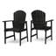 Chaises de salle à manger d'extérieur résistantes aux intempéries en bois d'acacia Adirondack (ensemble de 2), finition gris foncé