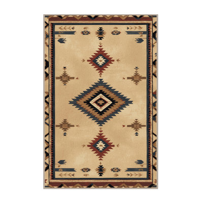 Washable Old West Map Southwestern Area Rug