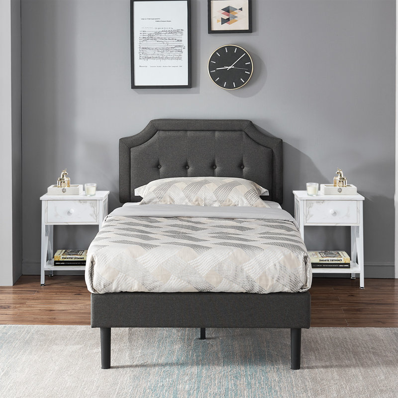 Kempst Steel Piece Bedroom Set, Twin, White