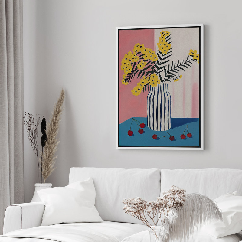 «Bright Abstract Still Life», reproduction d'art sur toile encadrée pour chambre à coucher, H 36 po x l 24 po, Blanc