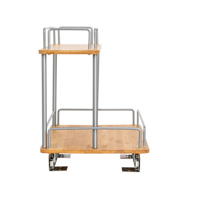Bamboo and Iron Two-Tier Slide-Out Organizer