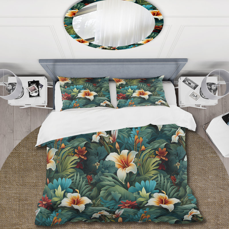 Ensemble de housse de couette Rainforest Radiance Tropical Pattern - Tropical