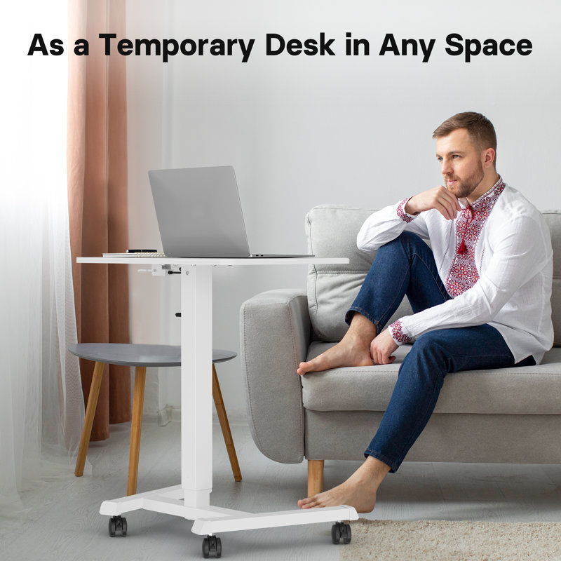 Height Adjustable Standing Desk, White