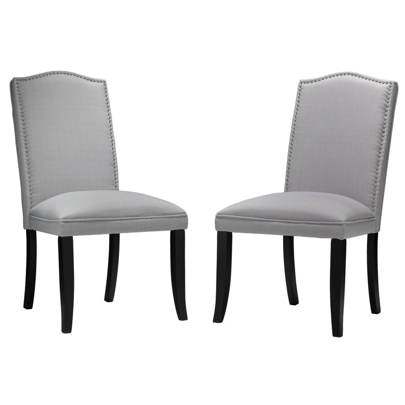 Karah 19.5'' H Linen Upholstered Side Chair, Gray