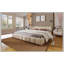 Lit tapissier élégant en chenille beige avec motif damier, grand, beige-237454912-237454914