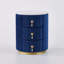 3-Drawer Round Velvet Beside Table with Sintered Stone Top