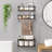 3+1 Tier Wall Mounted Rustic Wood Floating Shelf With Metal Frame And Towel Bar, Dark Brown