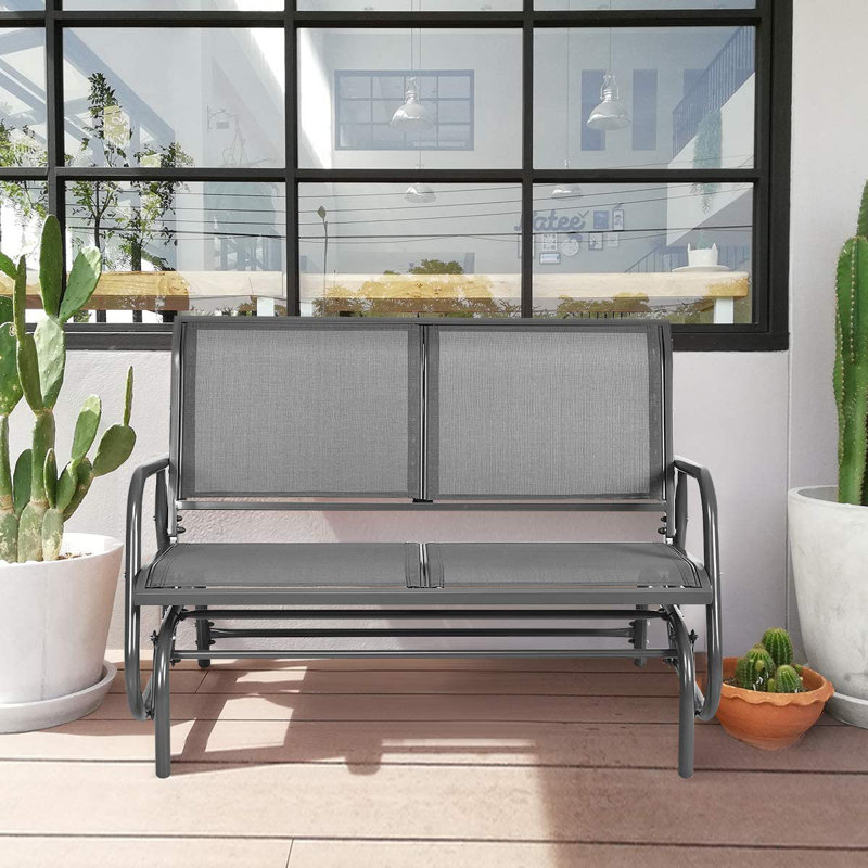 Chadley Metal Outdoor Bench, Grey