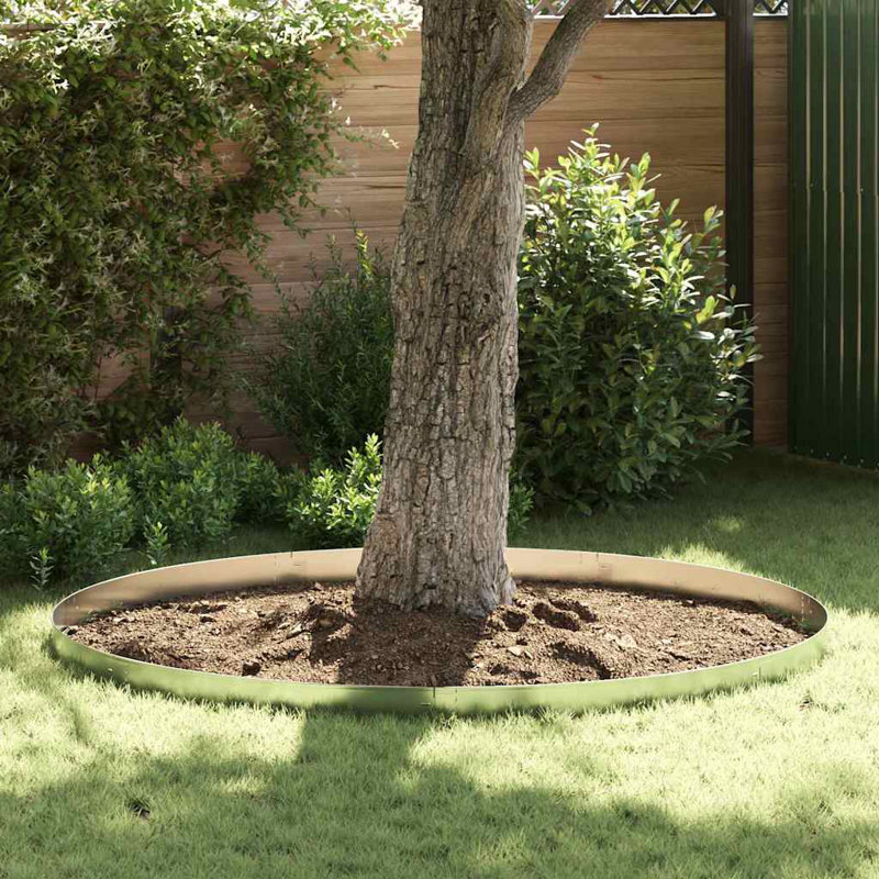 Lawn Edging 10 Pcs Grey Steel, 14cm H x 100cm W x 0.05cm D