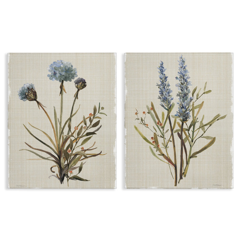 Ensemble de toiles 2 pièces Natural Budding Blooms, design par Carol Robinson, H 20 po x l 16 po