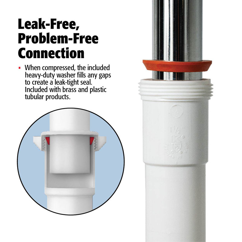 White Polypropylene P-Trap with Reducer Washer