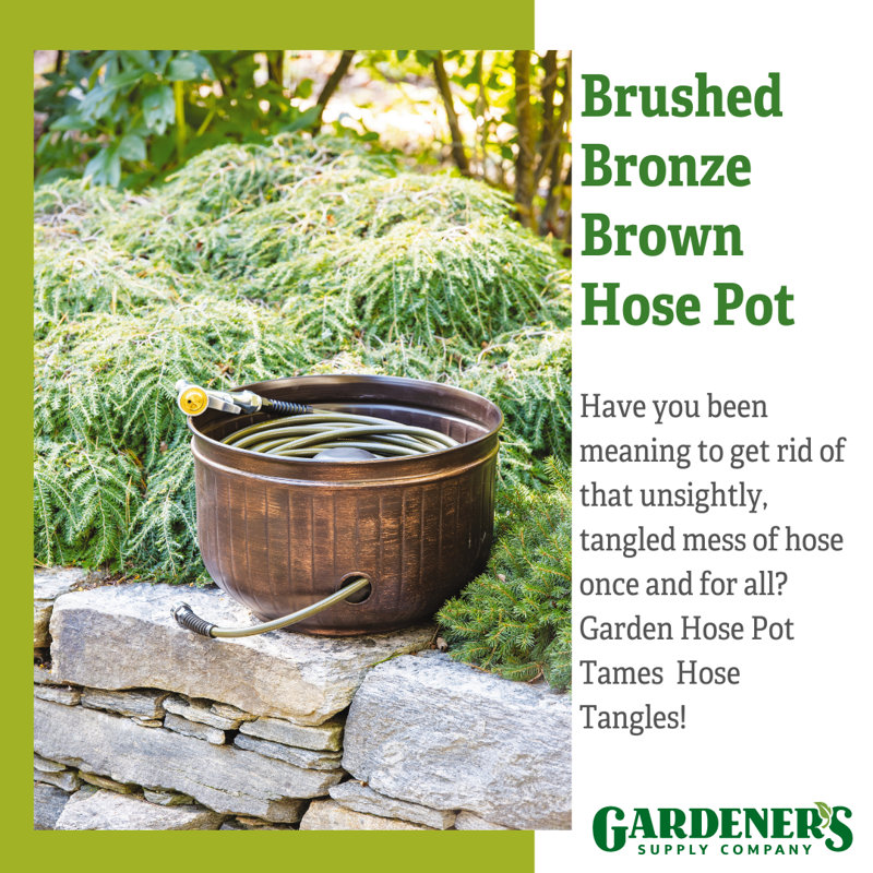 Brushed Bronze Brown Decorative Garden Hose Pot