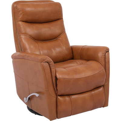 Akeelah 31" Top Grain Leather Manual Swivel Glider Recliner