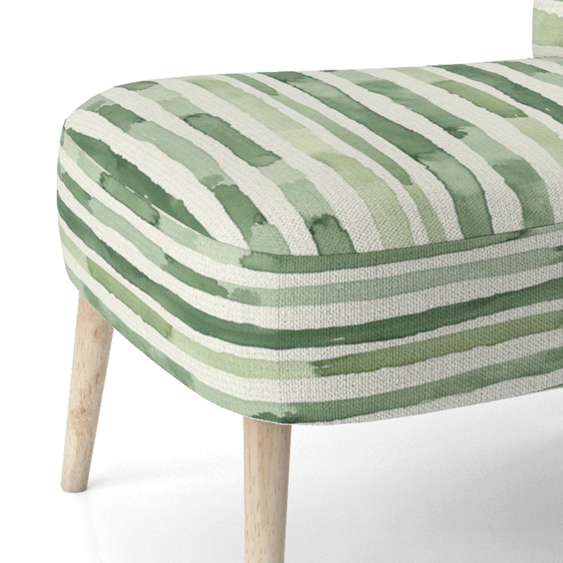 Fauteuil d'appoint de style ferme - Vert et beige Marsh Line, fauteuil d'appoint en velours vert