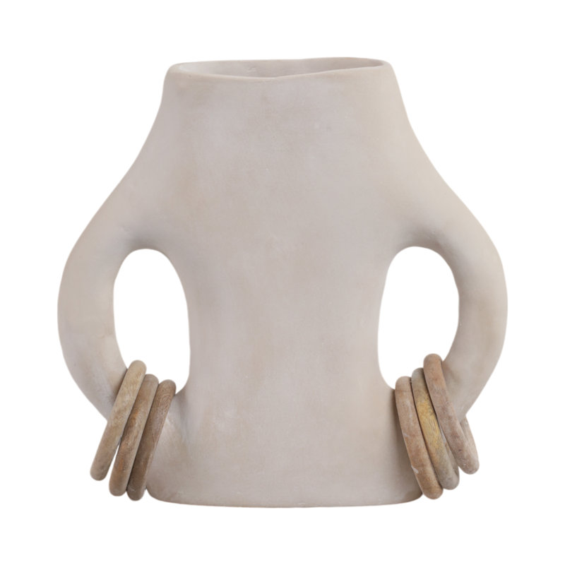 Handmade Clay Table Vase, 12" H x 12" W x 12" D