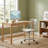 Armless Swivel Rolling Office Desk Chair With Comfortable PU Leather Padded Cushion For Home Office Study Workstation