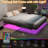Cowen Floating Bed Frame with LED Lights Metal Slats Underbed Storage Space No Box Spring-76432950-133985343