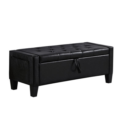 Ottoman with Storage, Storage Ottoman Bench with Safety Hinge 350 lbs Weight, Upholstered Entryway Bench with Seating for Bedroom, Living Room