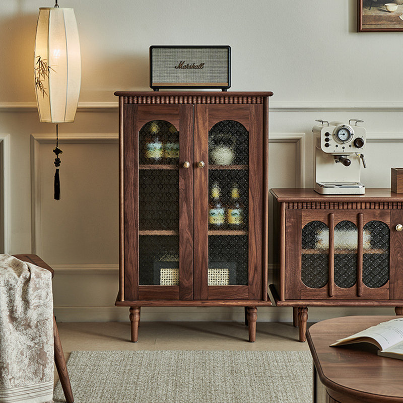 Armoire d'appoint en verre de style Mid-Century
