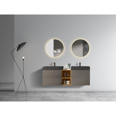 U096-ALICE72W-102 Alice Space Bathroom Vanity With Double Sinks And Open Shelf