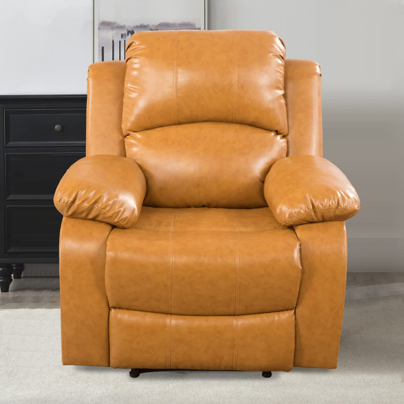 Semi Pu And Pvc Leather Recliner Chair, Ginger