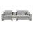 Modern Grey Modular Sofas, Chenille 3-seater With Storage Armrest & Console