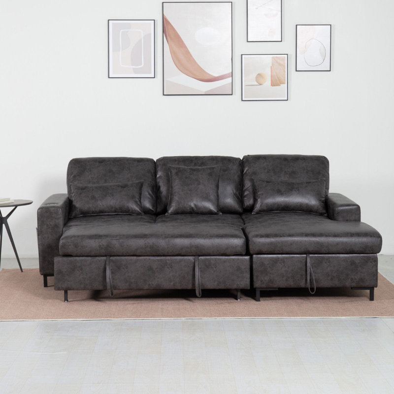 Pu Sofa With Corner Chaise And Storage