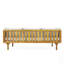 Lit de jour 3 places avec accoudoirs et coussins en rotin, bois d'acacia durable pour l'extérieur-993065620
