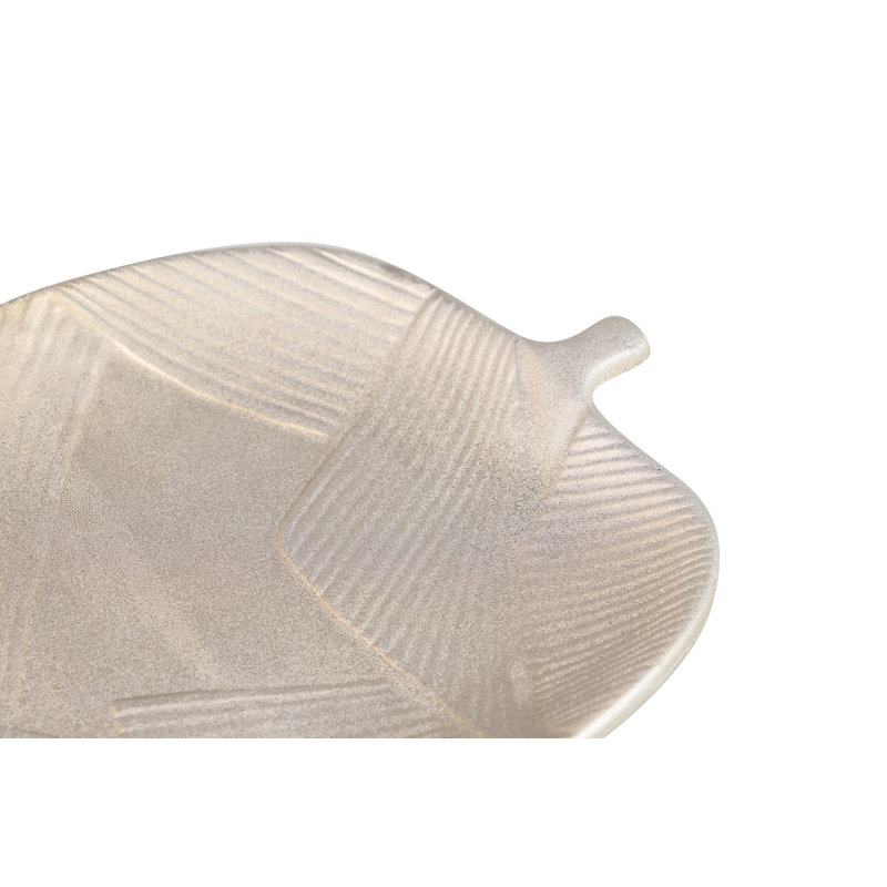 Geometric Champagne Ceramic Bowl 36x24x4 Cm