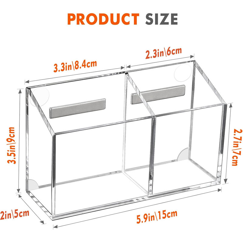 Porte-marqueur magnétique effaçable à sec pour tableau blanc et réfrigérateur, porte-stylo antidérapant en acrylique pour salle de classe, aimant pour réfrigérateur, accessoires d'organisation de casier, fournitures scolaires et pour enseignants (transparent)