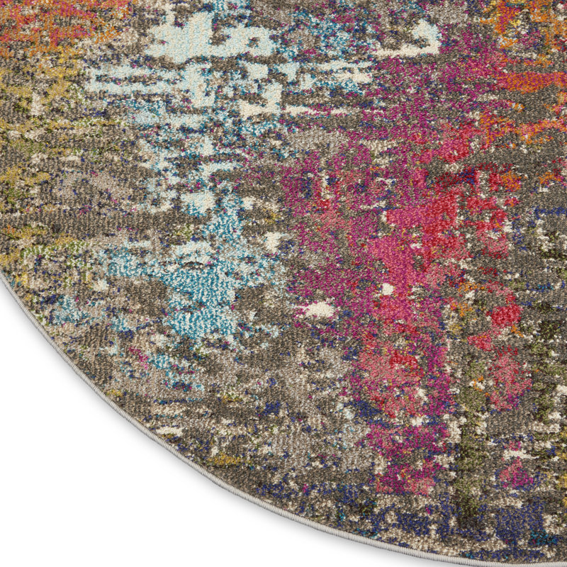 Abstract Indoor Rug, Round 5'3"