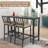 Levicy Rectangular Metal Outdoor Bar Table,  Rectangular Standing Height Table, Rectangular  Outdoor Buffet & Console Table for Kitchen, Deck, Backyard, Poolside-1582816404