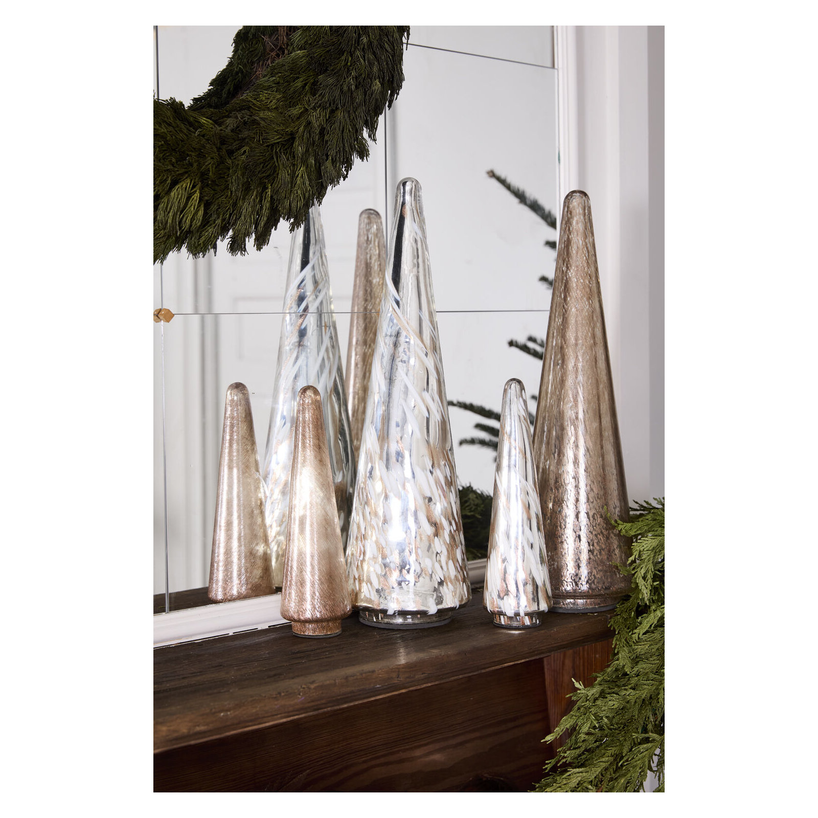 Shiny Tree 5.5"x 18", Silver, 18" H x 5.5" W x 5.5" D