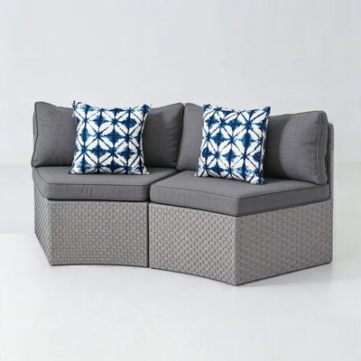 Bozman Fully Assembled Curved Patio Sofa (Set of 2)