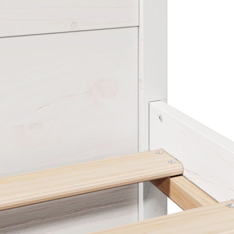 Solid Wood Bed, White, 150cm x 200cm