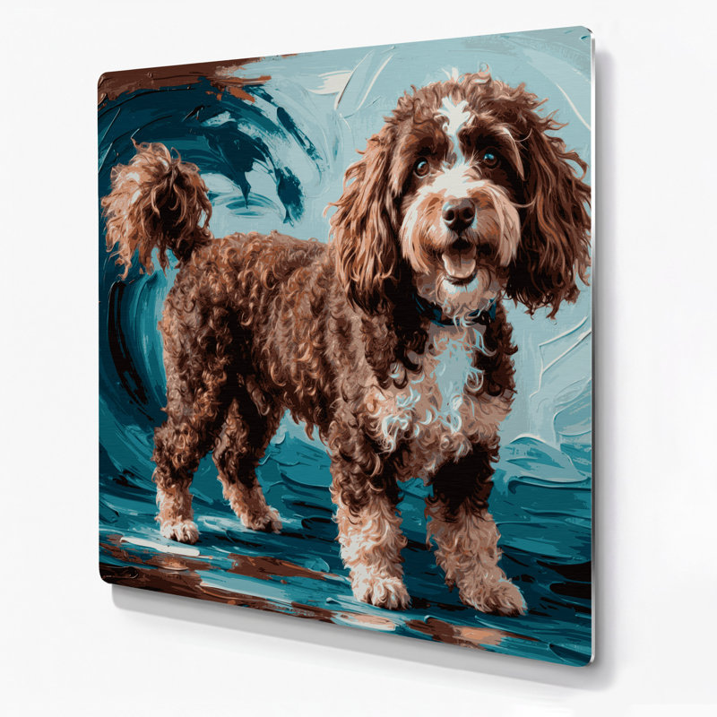 «Dogs Barbet», art mural en métal noir, H 16 po x l 16 po