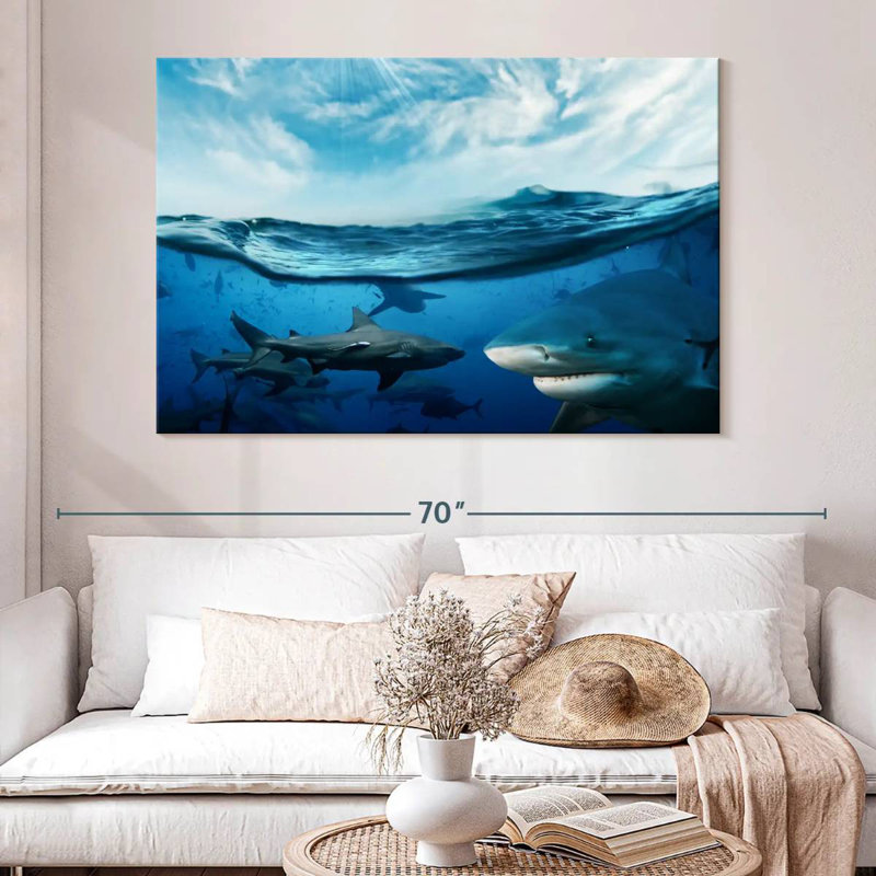 Shiver Of Sharks Sunshine, 34" H x 51" W