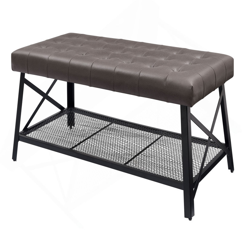 Table basse capitonnée en similicuir