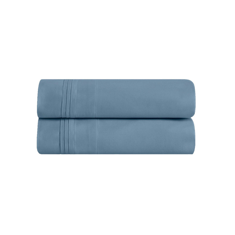 Aldin 650 Thread Count Certified Certified Egyptian Cotton Solid Color Pillowcase Set, King, Medium Blue