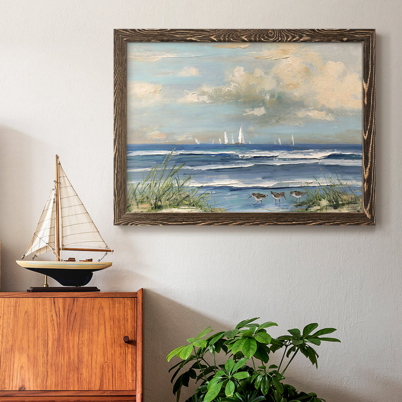" Ocean Regatta ", Walnut, 14" H x 20" W x 1.5" D