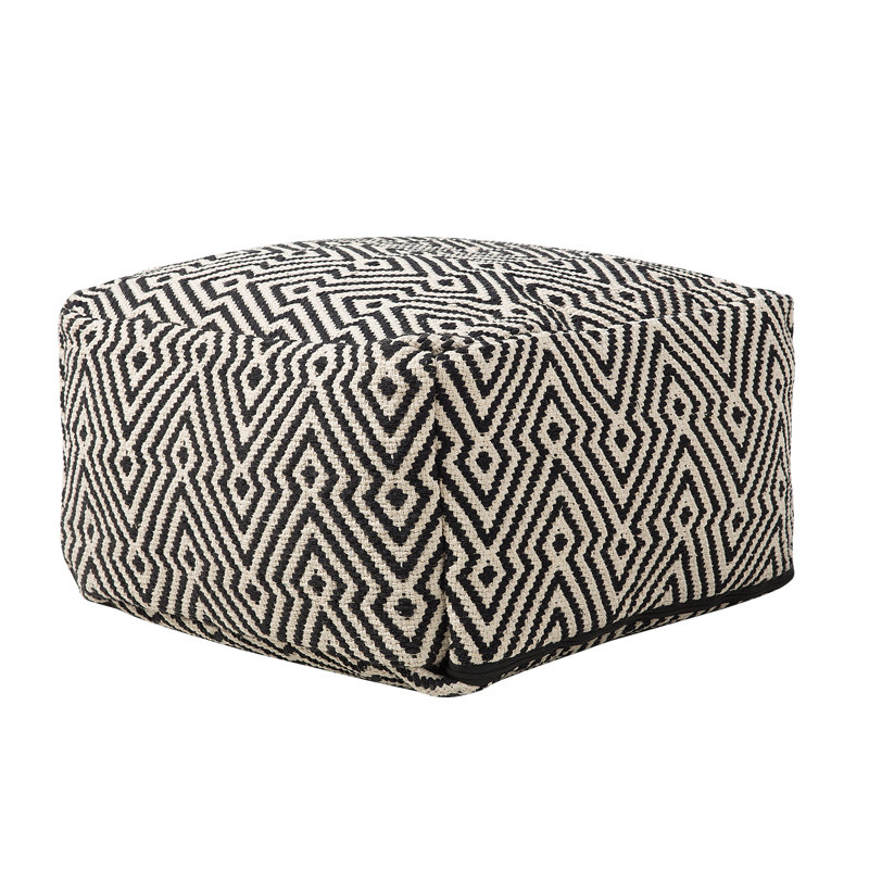 Abbeville 50cm Wide Square Geometric Pouffe Ottoman