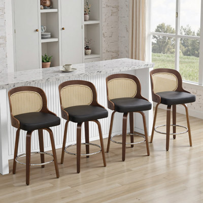 26" Upholstered Cane Back Counter & Bar Stool