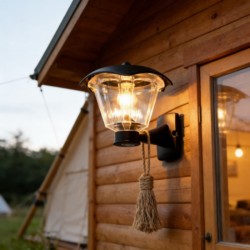 Éclairage extérieur à énergie solaire avec panneau solaire avancé, capteur automatique de crépuscule à l'aube et plusieurs options de fixation pour un mur, un poteau ou un pilier