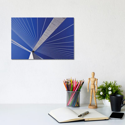 Looking Up At Arthur Ravenel Jr. Bridge Structure by Jaynes Gallery - Wrapped Canvas Print