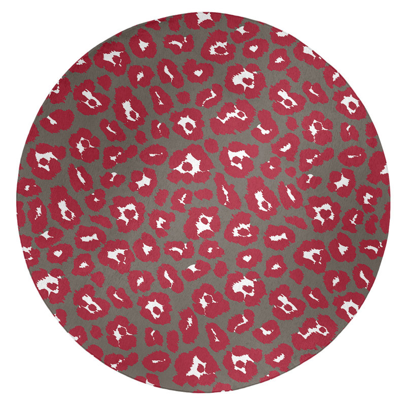 Animal Print Indoor Rug, Round 5'