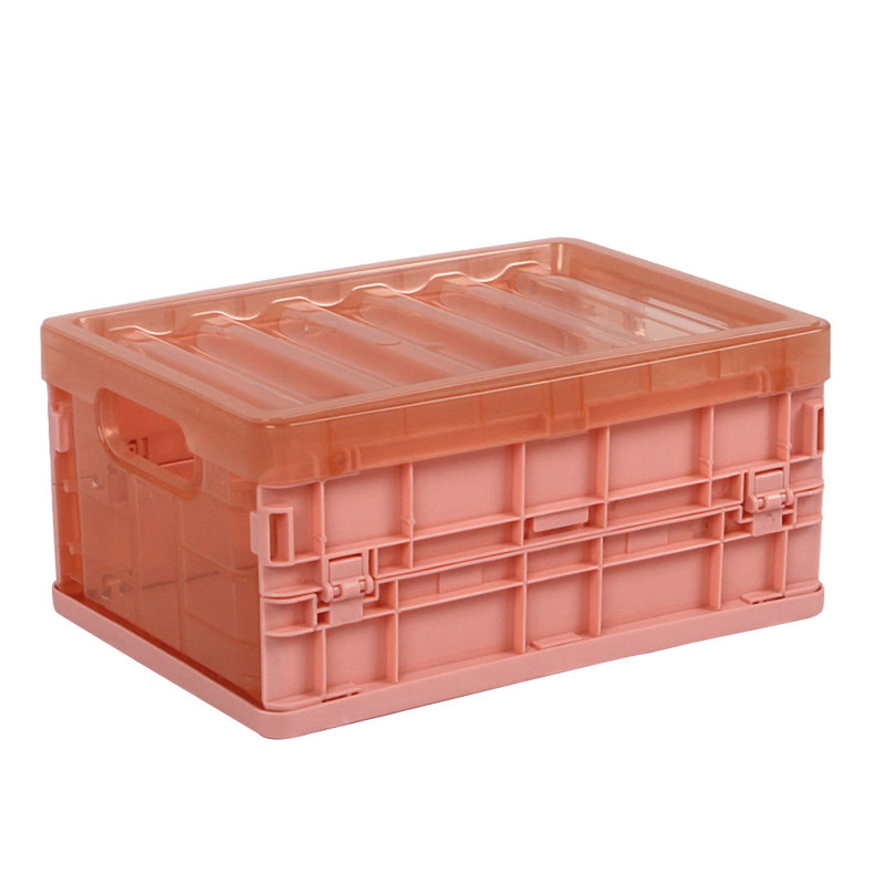 Boîte de rangement pliable en plastique, Rose