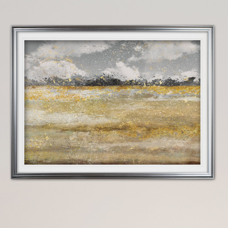« pâturage scintille i », reproduction d’art encadrée, Argent, H 30 po x l 40 po x P 1,5 po