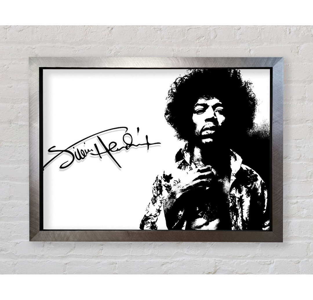 Jimi Hendrix Signature - Einzelner Bilderrahmen Druck