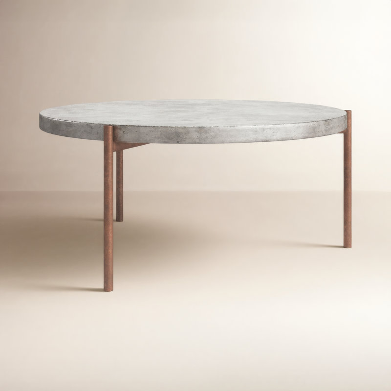 Ebbe 3 Legs Coffee Table, Dark Gray/Rusty